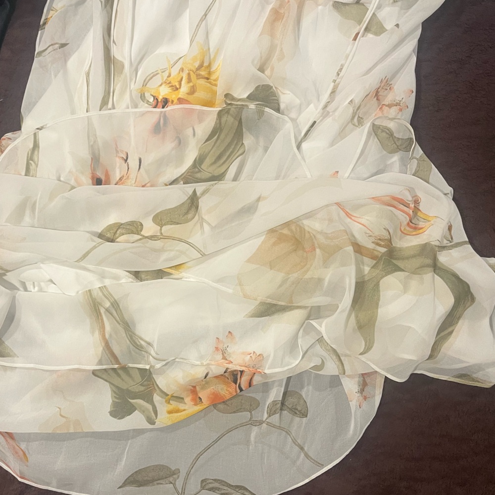 NEW White House Black Market Floral Maxi Tiered Strapless Dress Small - Picture 5 of 8